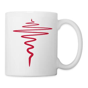 Frequenz Puls Herzschlag Anzeige - Tasse - Weiß - Rechts