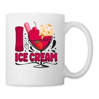 Ice Cream Heart I Love Ice Cream - Tasse - Weiß - Rechts