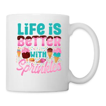 Cône de crème glacée Popsicle La vie est - Mug blanc - blanc - Droite