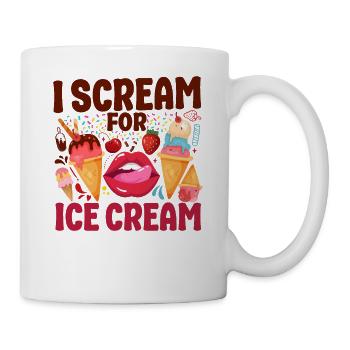 Ice Cream Pun Cone Popsicle Mouth - Tasse - Weiß - Rechts