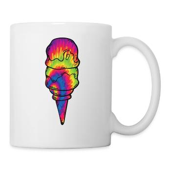 Cône de teinture de cravate à la crème glacée - Mug blanc - blanc - Droite