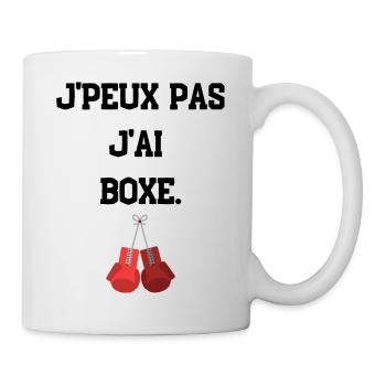 Je peux pas j'ai boxe - T-shirt j'peux pas boxe - Mug blanc - blanc - Droite