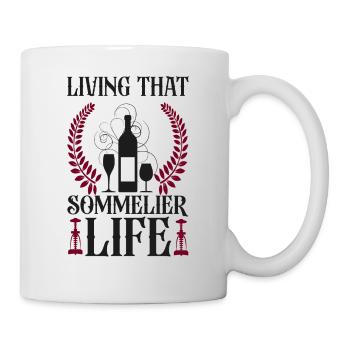 Sommelier Wine Drinking Tasting - Mug - white - Right