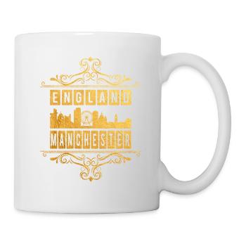 Manchester England UK City Skyline Gold Ornament - Mug - white - Right