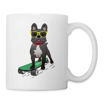 Chien patineur - Mug blanc - blanc - Droite