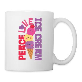 Cône de crème glacée Peace Love Ice - Mug blanc - blanc - Droite
