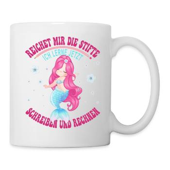 Schulanfang Schreiben Rechnen Erstklässlerin - Tasse - Weiß - Rechts