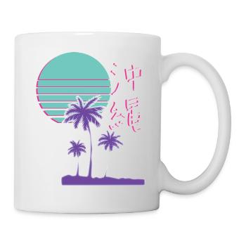 Japan Okinawa Synthwave Streetwear - Tasse - Weiß - Rechts