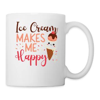 Ice Cream Cone Ice Cream Makes Me - Tasse - Weiß - Rechts