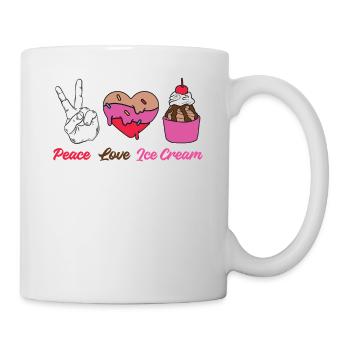 Cône de crème glacée Peace Love Ice - Mug blanc - blanc - Droite