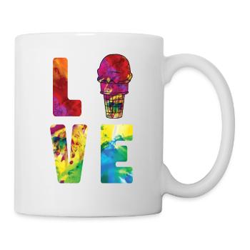 Ice Cream Watercolor Cone Sundae - Tasse - Weiß - Rechts