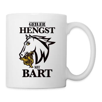 Geiler Hengst mit Bart - Tasse - Weiß - Rechts