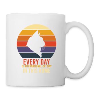 international cat day - Mug - white - Right