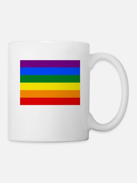 Regenbogenfahne - Tasse - Weiß