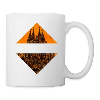 Barcelona Spanien Stadt Skyline Sagrada Familia - Tasse - Weiß - Rechts