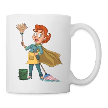 Putzfrau Superheldin - Tasse - Weiß - Rechts