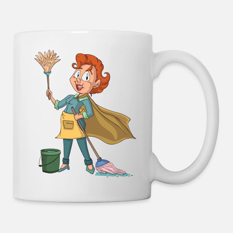 Putzfrau Superheldin - Tasse - Weiß
