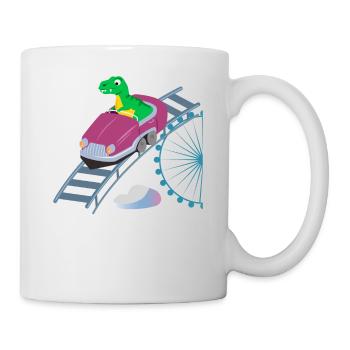 Roller Coaster T Rex Dinosaur - Mug - white - Right