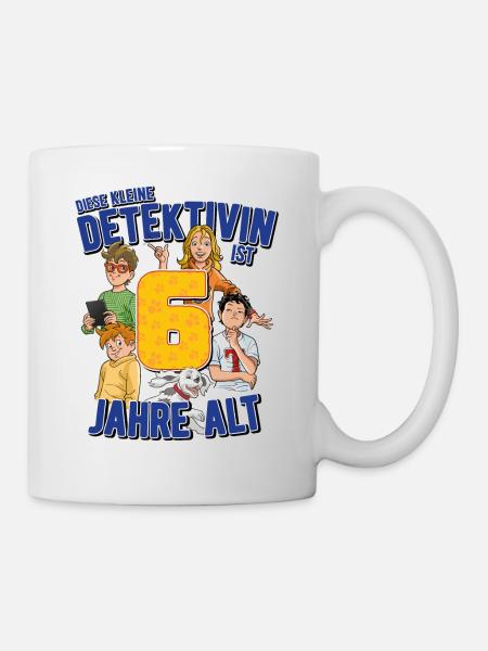 TKKG Junior 6. Geburtstag Sechs Gelb Geschenk - Tasse - Weiß