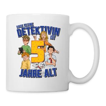 TKKG Junior 5. Geburtstag Fünf Jahre Gelb Geschenk - Tasse - Weiß - Rechts