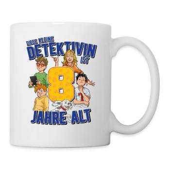 TKKG Junior 8. Geburtstag Acht Jahre Gelb Geschenk - Tasse - Weiß - Rechts
