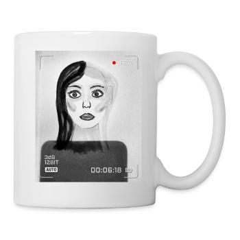 Femme au regard étonné - Mug blanc - blanc - Droite