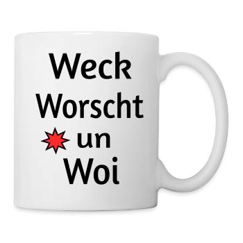 Weck Worscht un Woi - Tasse - Weiß - Rechts