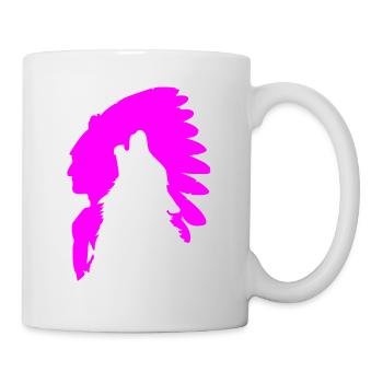 Indien et Loup T-shirt SPORT Cadeau D'Anniveesaire - Mug blanc - blanc - Droite