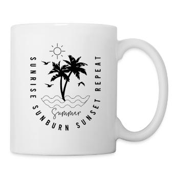 SUMMER sunrise sunburn sunset repeat - Mug - white - Right