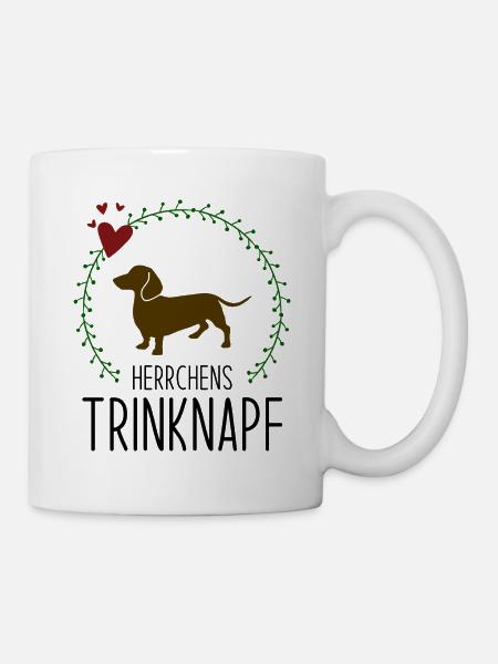 Herrchens Trinknapf Dackel - Tasse - Weiß
