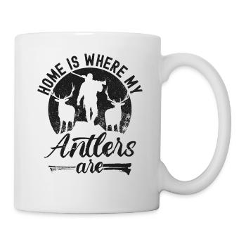 Buck Deer Hunting Hunter Vintage - Mug blanc - blanc - Droite