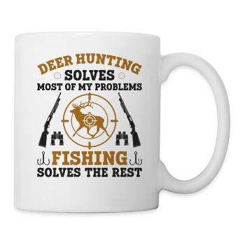 Buck Deer Hunting Hunter Fishing - Tasse - Weiß - Rechts