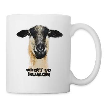 What´s up, Human - Tasse - Weiß - Rechts