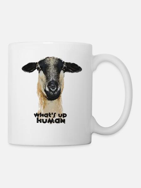 What´s up, Human - Tasse - Weiß