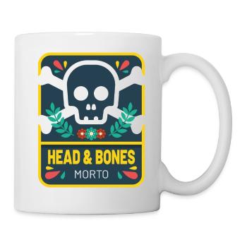 Head and bones flowers - Mug - white - Right