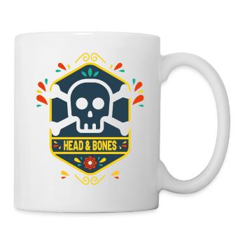 Head and bones flower - Mug - white - Right