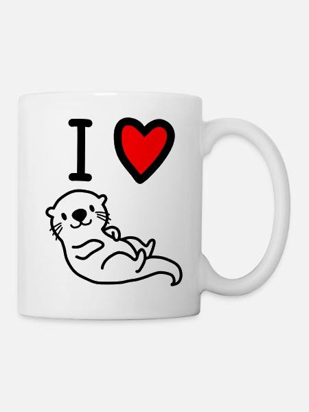 I love Otter - Tasse - Weiß