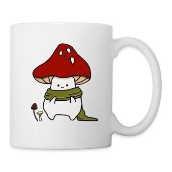 Champignon mignon avec foulard pour l’automne - Mug blanc - blanc - Droite