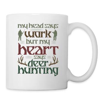 Buck Deer Hunting Hunter My Head - Mug - white - Right