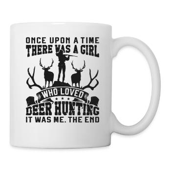 Buck Deer Chasse Hunter Girl Une fois - Mug blanc - blanc - Droite