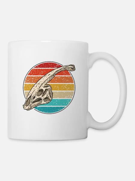 Parasaurolophu Vintage Dinosaur Dino Skull - Mug - white