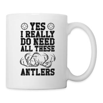 Buck Deer Hunting Hunter Vintage - Mug blanc - blanc - Droite