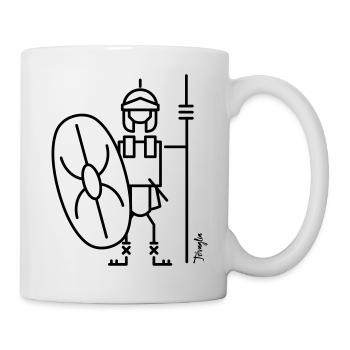 Légionnaire romain en garde - Mug blanc - blanc - Droite