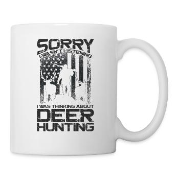 Buck Deer Hunting Hunter Vintage - Tasse - Weiß - Rechts