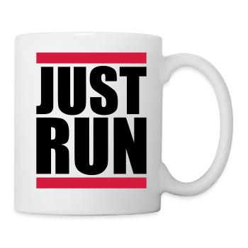 Just Run Balken Logo - Tasse - Weiß - Rechts