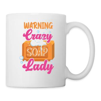 Soap Making Crafting Warning Crazy - Tasse - Weiß - Rechts