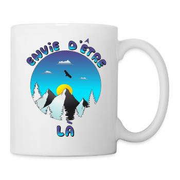 envie d'être là - montagne sapins version 2 - Mug blanc - blanc - Droite