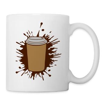Éclaboussures de gouttes de couleur de tasse à café - Mug blanc - blanc - Droite