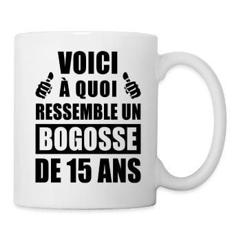 bogosse de 15 ans / cadeau anniversaire ado 15 ans - Mug blanc - blanc - Droite