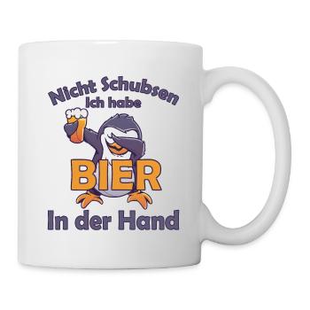 Bier saufen Party Pinguin Spruch Mallorca - Tasse - Weiß - Rechts